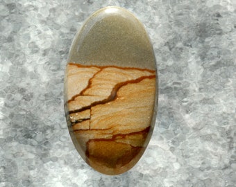 Cripple Creek Picture Jasper Designer Cabochon in a Hand Cut Designer Long Oval Shape With Polished Back 32 x 17.9 x 5.5mm.   #3648CCJ