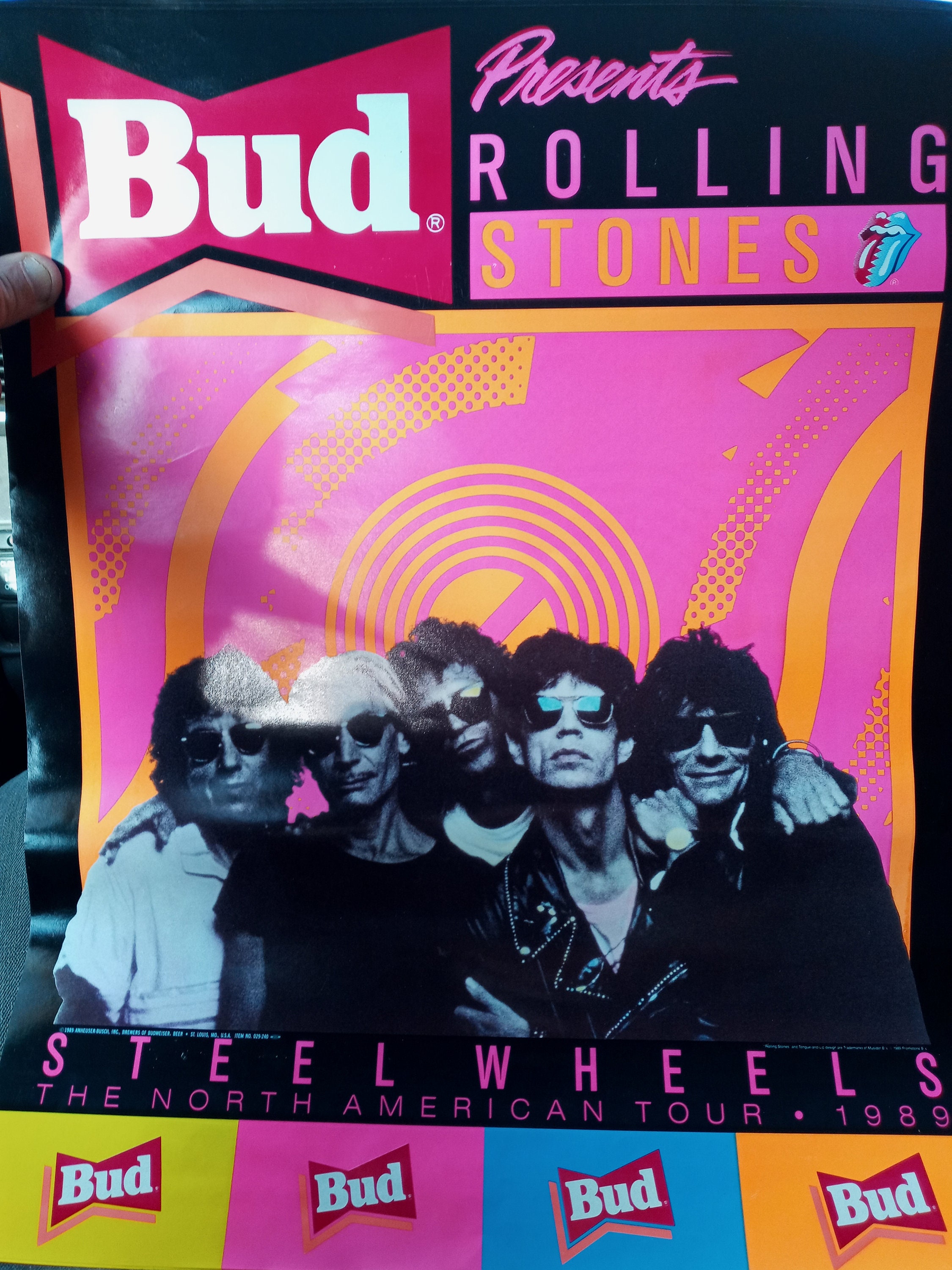 Rolling Stones Steel Wheels Tour Poster 1988 Mint Etsy Ireland