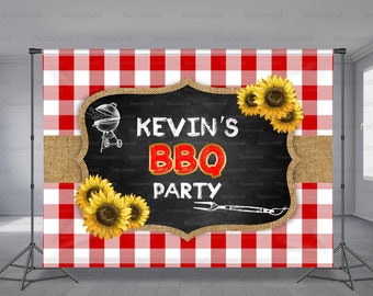 BBQ Birthday Backdrop, Family Bbq, Bbq Baby Shower, Picnic Banner, Personalized Party Decoration, Photo Booth, Food Theme, Any Size Banner