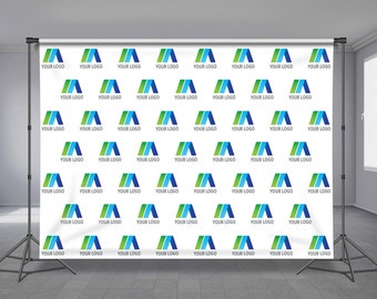 Your Custom Logo Step and Repeat, Backdrop Banner, Customized Brand, Personalized, Trade show Background, Event Photo Booth, Any Size Banner