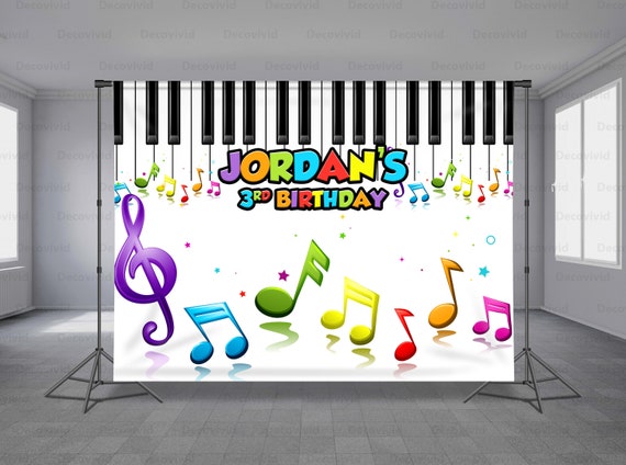 Music Kids Birthday Backdrop Color Musical Background Music - Etsy Israel