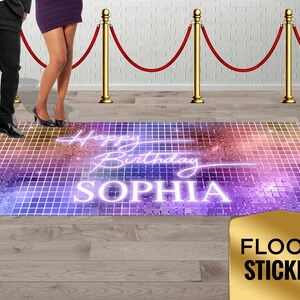 Sequin Shimmer, Birthday Floor Graphic, Birthday Floor Decal Sticker, Dance Floor Vinyl Sticker, Removable Floor Sticker, Birthday Party