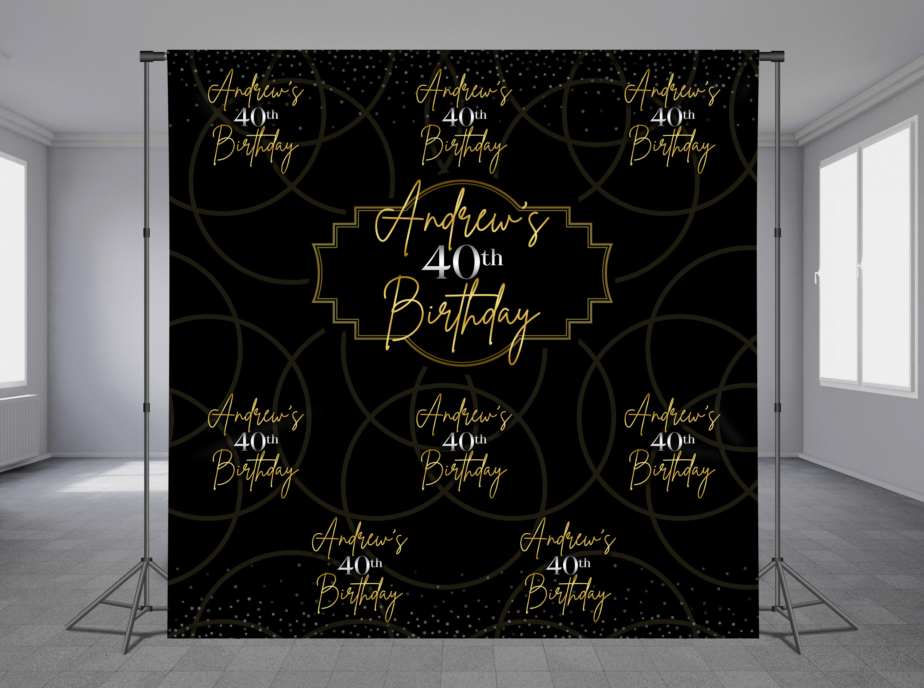 Paper & Party Supplies Any Size Banner Custom Banner Elegant 40th ...