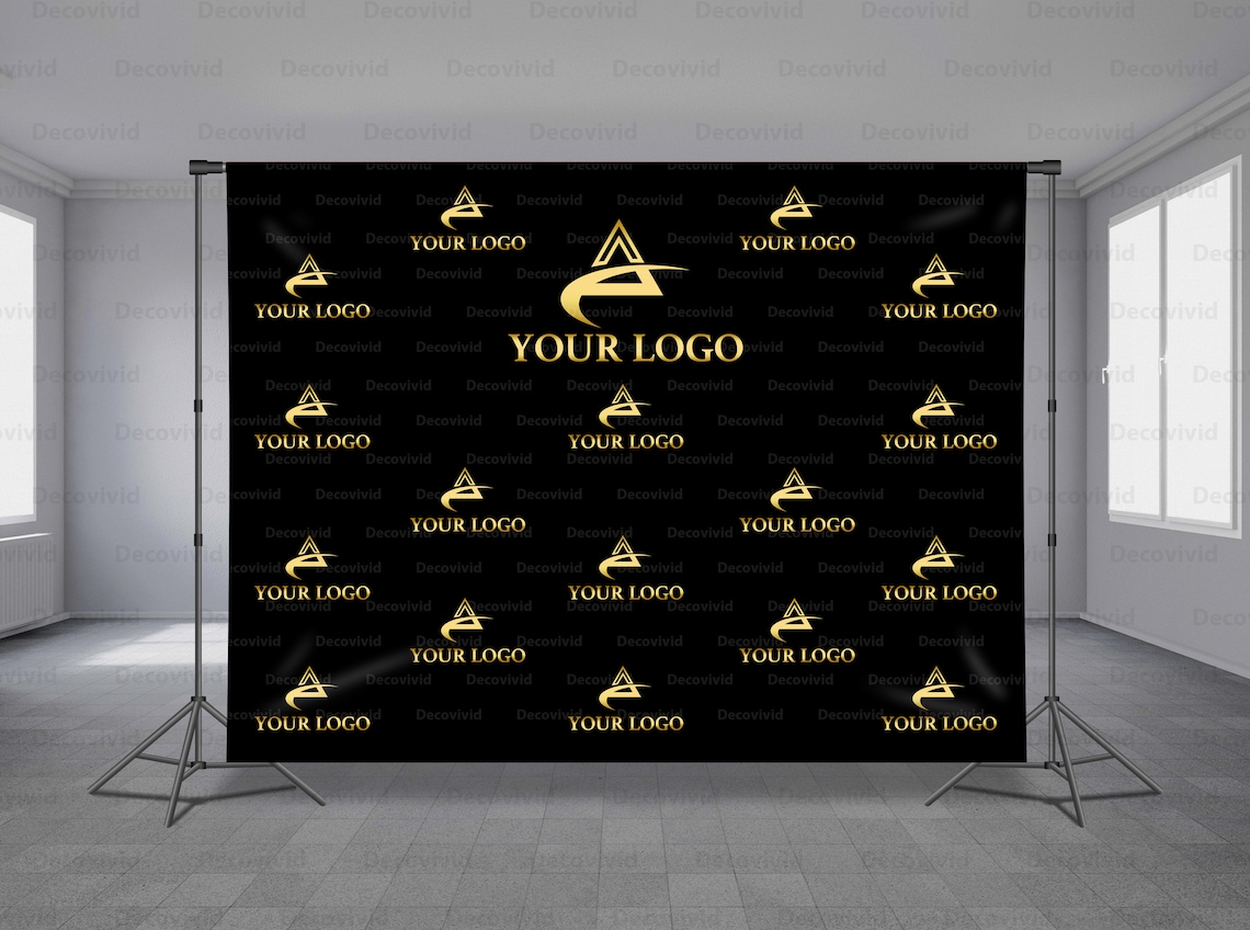 Custom Logo Step and Repeat Trade Show Background Backdrop - Etsy