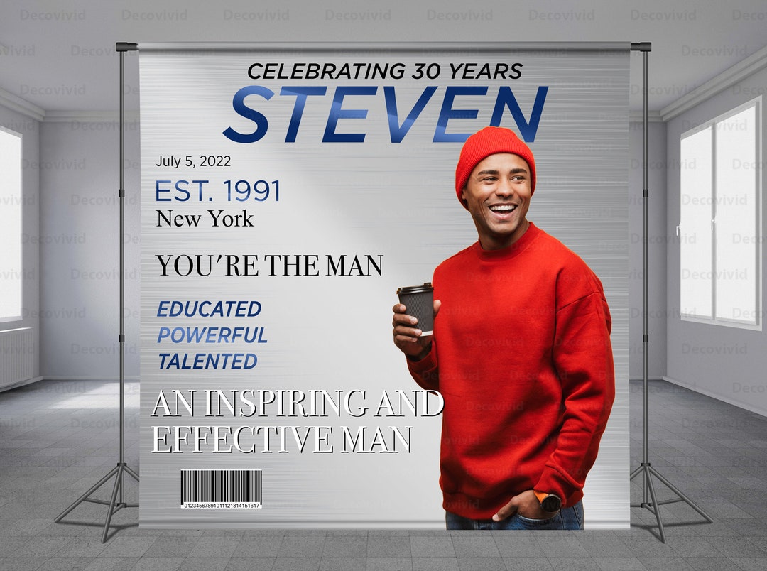 Customized Magazine Backdrop Magazine Cover Birthday Backdrop, Customized Theme, Personalized ...