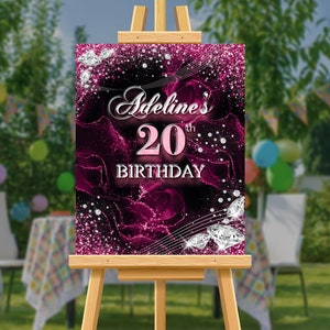 Birthday Welcome Sign, Custom Design Sign, Birthday Photo, Party Sign, Step And Repeat, Entrance Sign, Welcome Poster, Printed on Foam Board