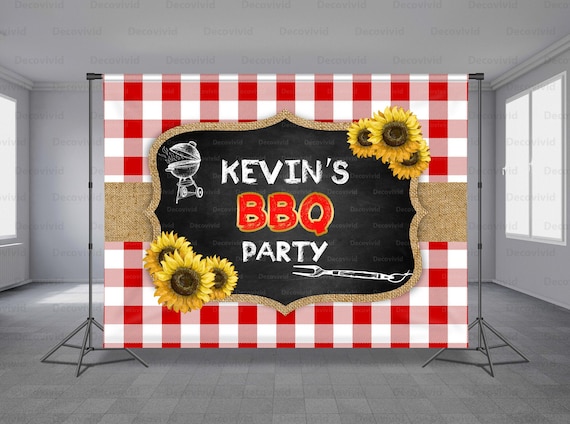 BBQ Birthday Backdrop, Family Bbq, Bbq Baby Shower, Picnic Banner, Personalized Party Decoration, Photo Booth, Food Theme, Any Size Banner
