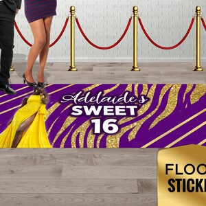 Zebra Floor Decal Sticker, Removable Floor Sticker, Birthday Floor Adhesive, Dance Floor Vinyl Sticker, Zebra Theme, Birthday Photo Party