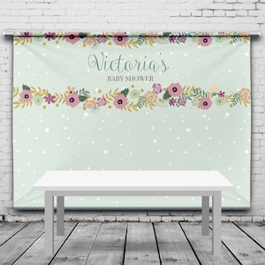 Baby Shower Backdrop, Step and Repeat, Personalized Banner, Custom Baby Shower, Photo Booth, Photo Background, Any Size Banner
