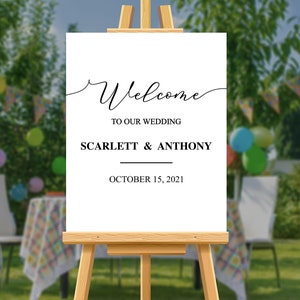 Wedding Welcome Sign, Custom Wedding Sign, Personalized Poster Board, Welcome Message Board, Welcome To Our Wedding, Printed on Foam Board