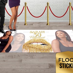 Lips Floor Decal Sticker, Floor Graphic, Birthday Floor Adhesive, Dance Floor Vinyl Sticker, Removable Floor Sticker, Birthday Photo Party