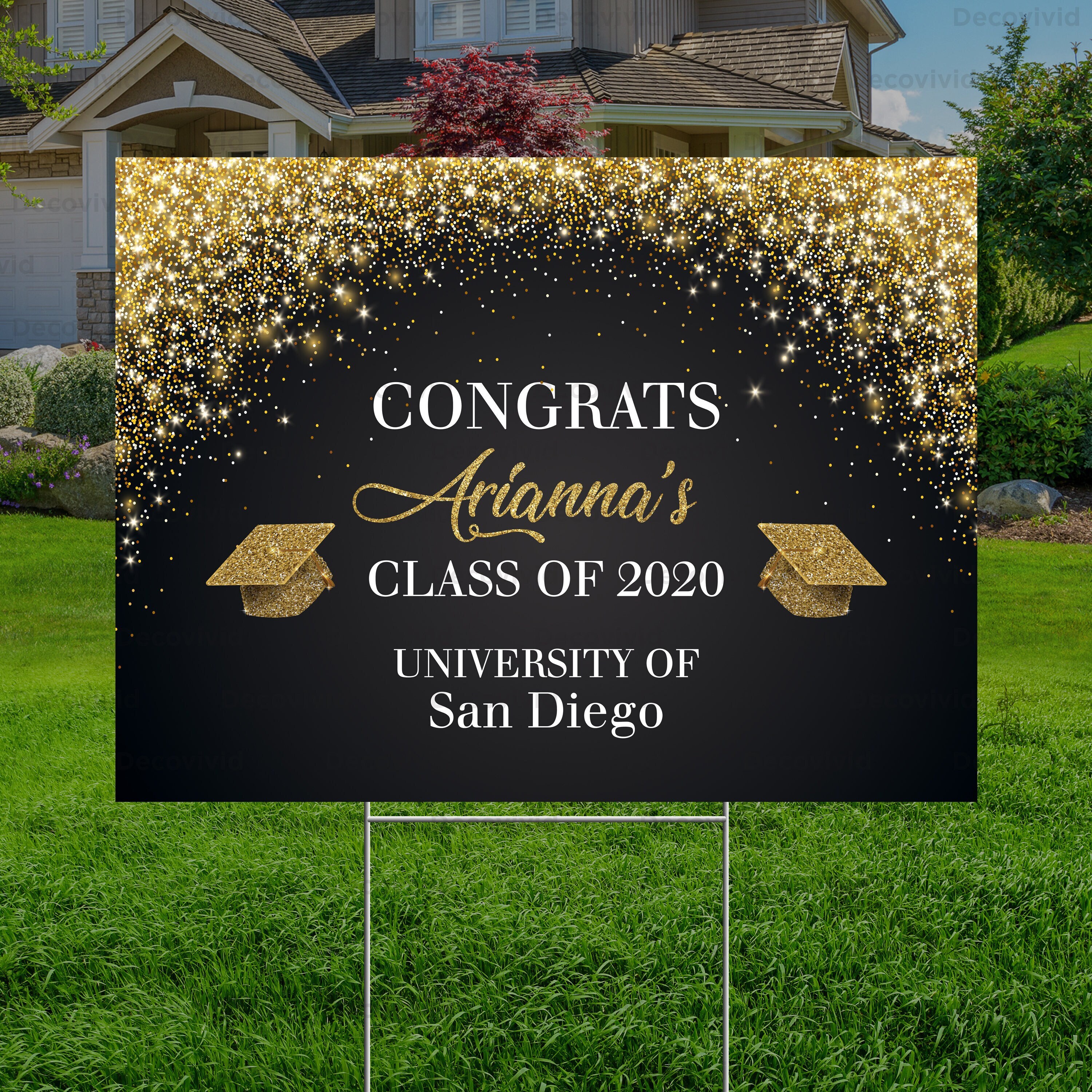 Graduation Photo Yard Sign, Outdoor Sign, Class of 2022, Grad Party ...