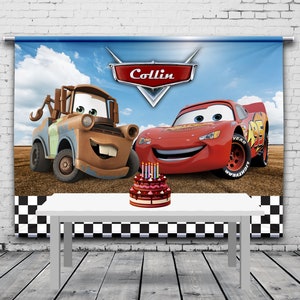 Car, Birthday Backdrop, Personalized Birthday Backdrop, Race Car Birthday Party, Custom Theme, Photo Booth, Any Size Banner
