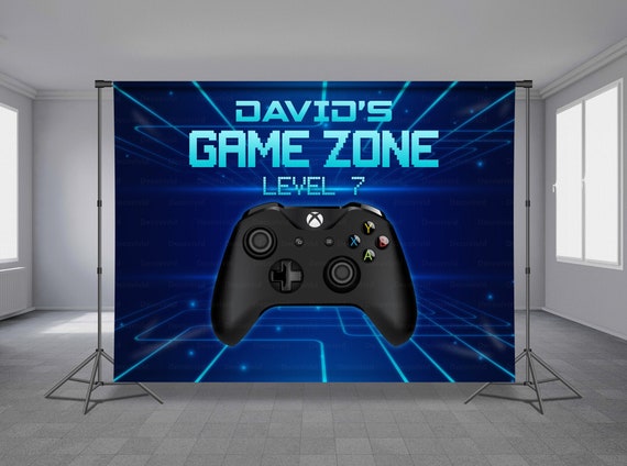 Video Game Controller Birthday Backdrop Game Zone Joystick Etsy