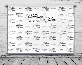 Custom Wedding Step and Repeat, Backdrop, Personalized Banner, Wedding Photo Background, Event, Photo Booth, Any Size Banner
