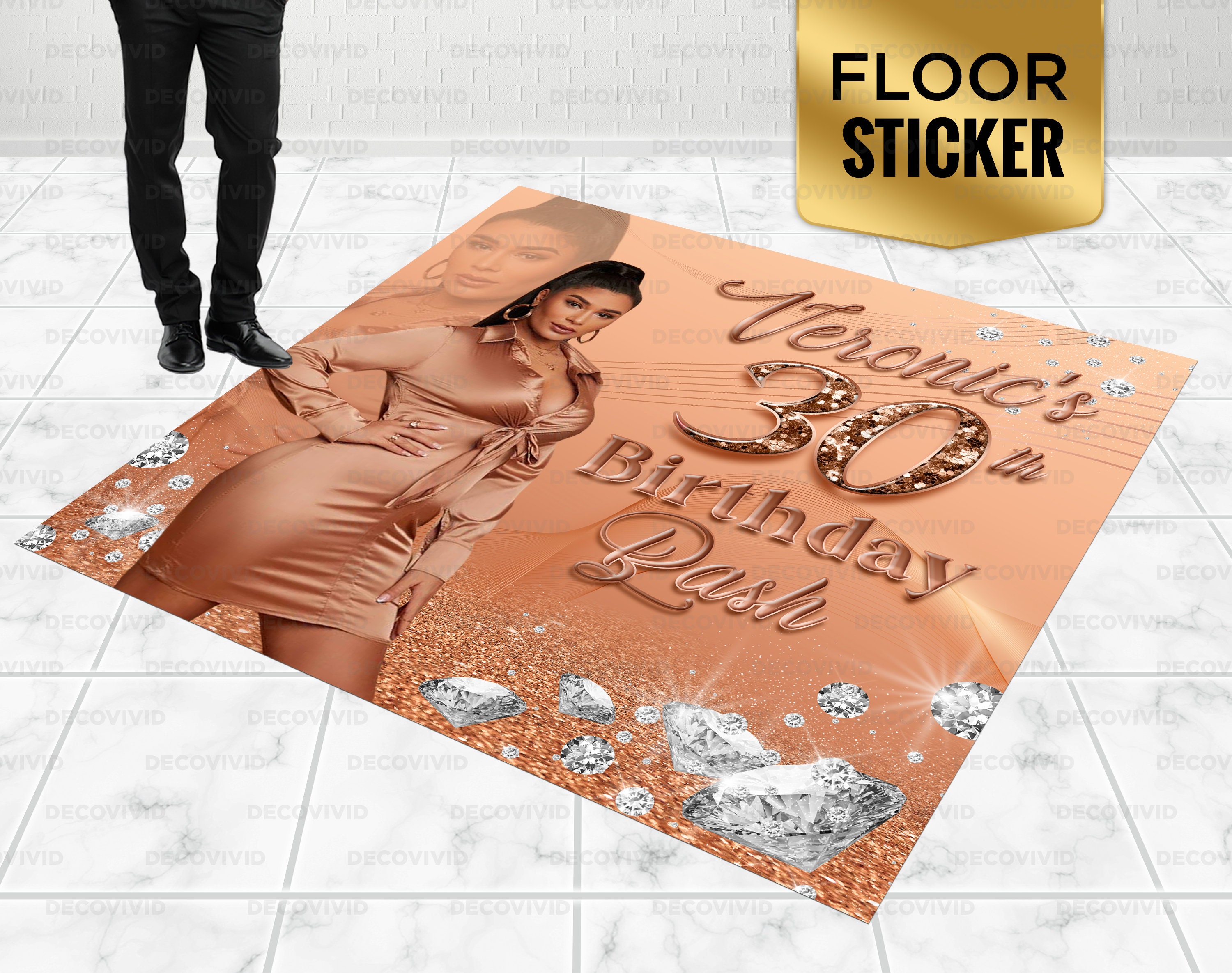 Custom Design Floor Decal Sticker, Floor Graphic, Floor Adhesive, Dance Floor Vinyl Sticker, Birthday Dance Floor, Removable Floor Sticker