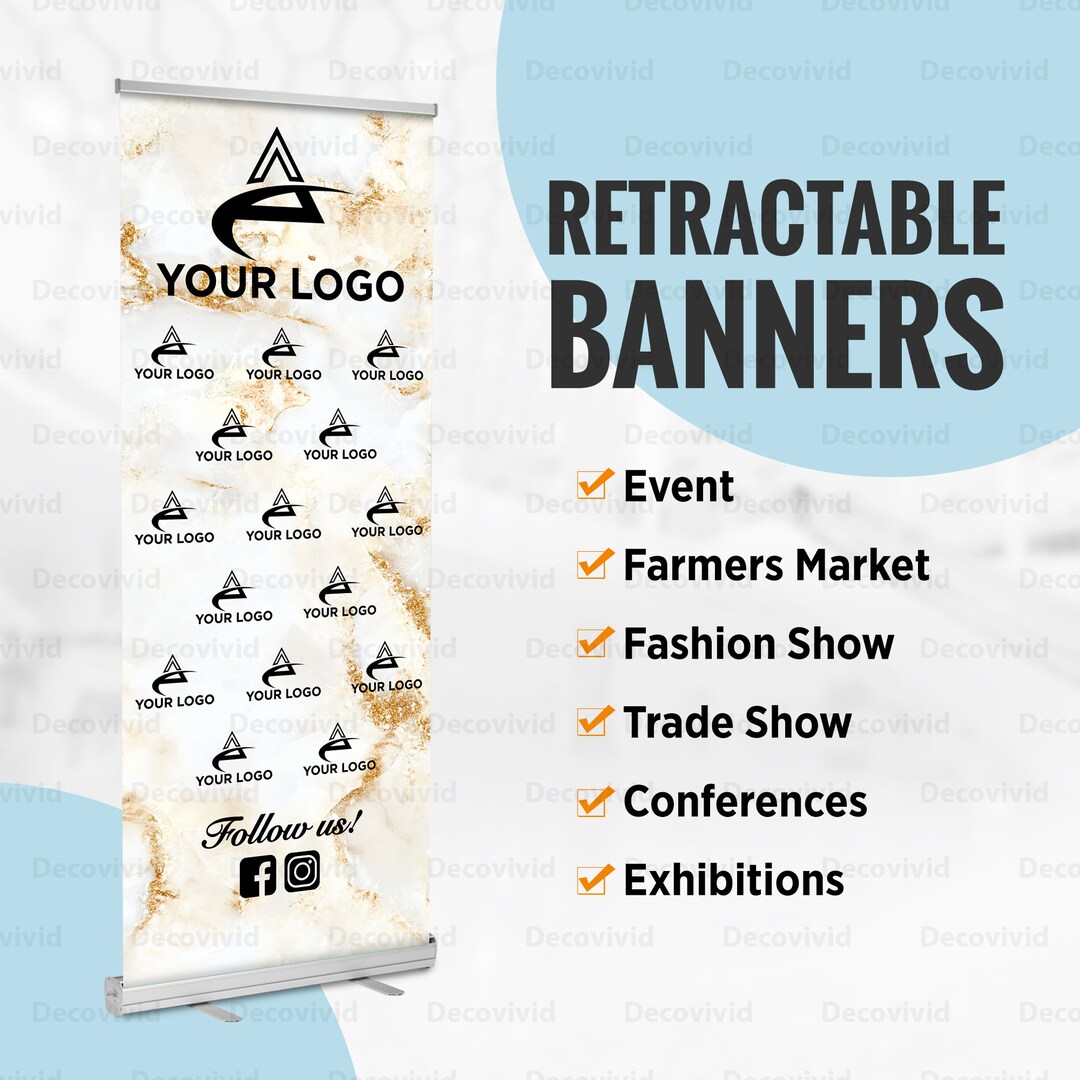 Logo Business Retractable Banner Sign, Pop up Shop Banner, Photo ...