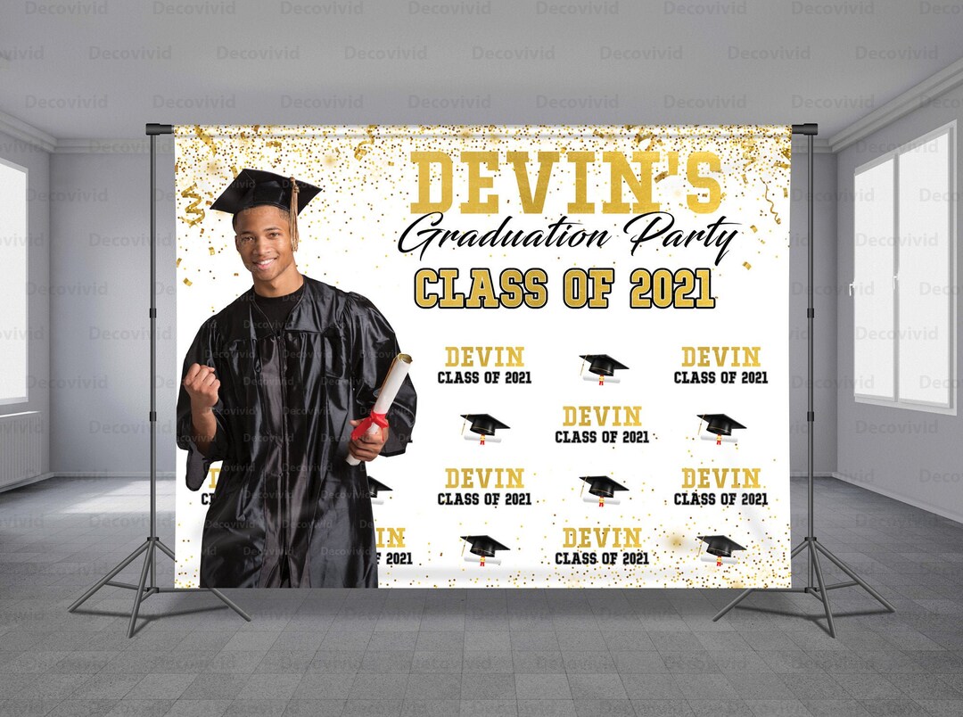 Graduation Backdrop, Step and Repeat Grad, Prom, College, Add Your ...