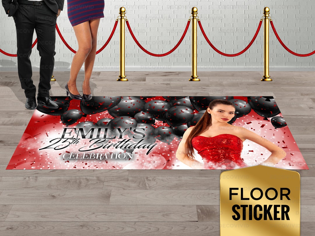 Birthday Floor Decal Sticker, Removable Floor Sticker, Dance Floor