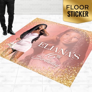 Custom Design Floor Decal Sticker, Floor Adhesive, Floor Graphic, Dance Floor Vinyl Sticker, Removable Floor Sticker, Birthday Party image 1