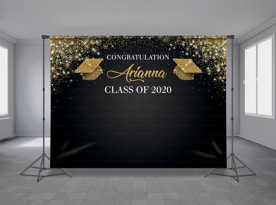 Glitter Graduation Party Backdrop Photo Booth Chalkboard - Etsy