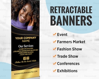 Retractable Banner, Custom Pop Up Banner Stand, Pop Up Banner Stand, Custom Banner Sign, Display Printing Roll Up, Trade Show Banner
