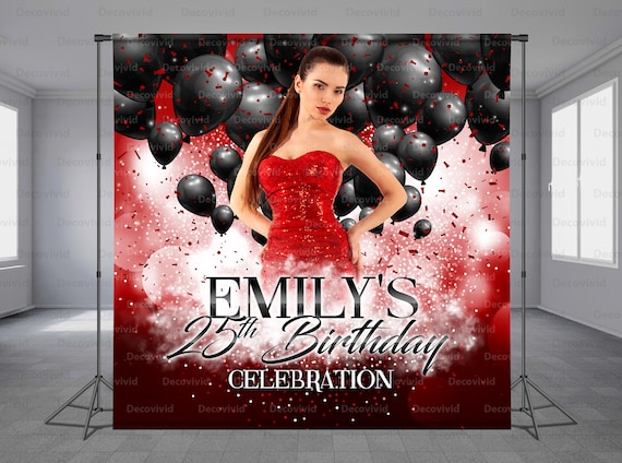 Photo Banner Backdrop, Red Backdrop, Prom Banner, Black Balloon, Editable  Colors, All Ages, Photo Booth, Add Photo Free, Any Size Banner - Etsy