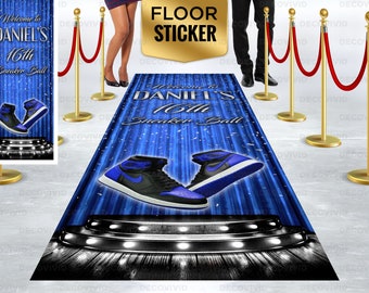 Sneaker Ball Aisle Runner,  Floor Decal Sticker, Decorations Party Decor, Birthday Personalized Aisle Runner, Removable Floor Vinyl Sticker