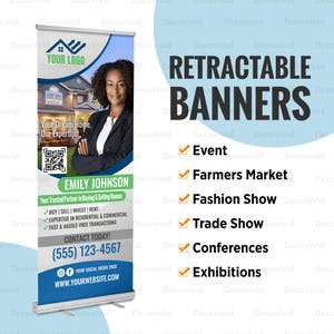 Custom Retractable Banner Stand, Roll Up Banner, Pop Up Shop Banner, Business Printed Sign, Marketing Banner, Photo Retractable, Trade Show