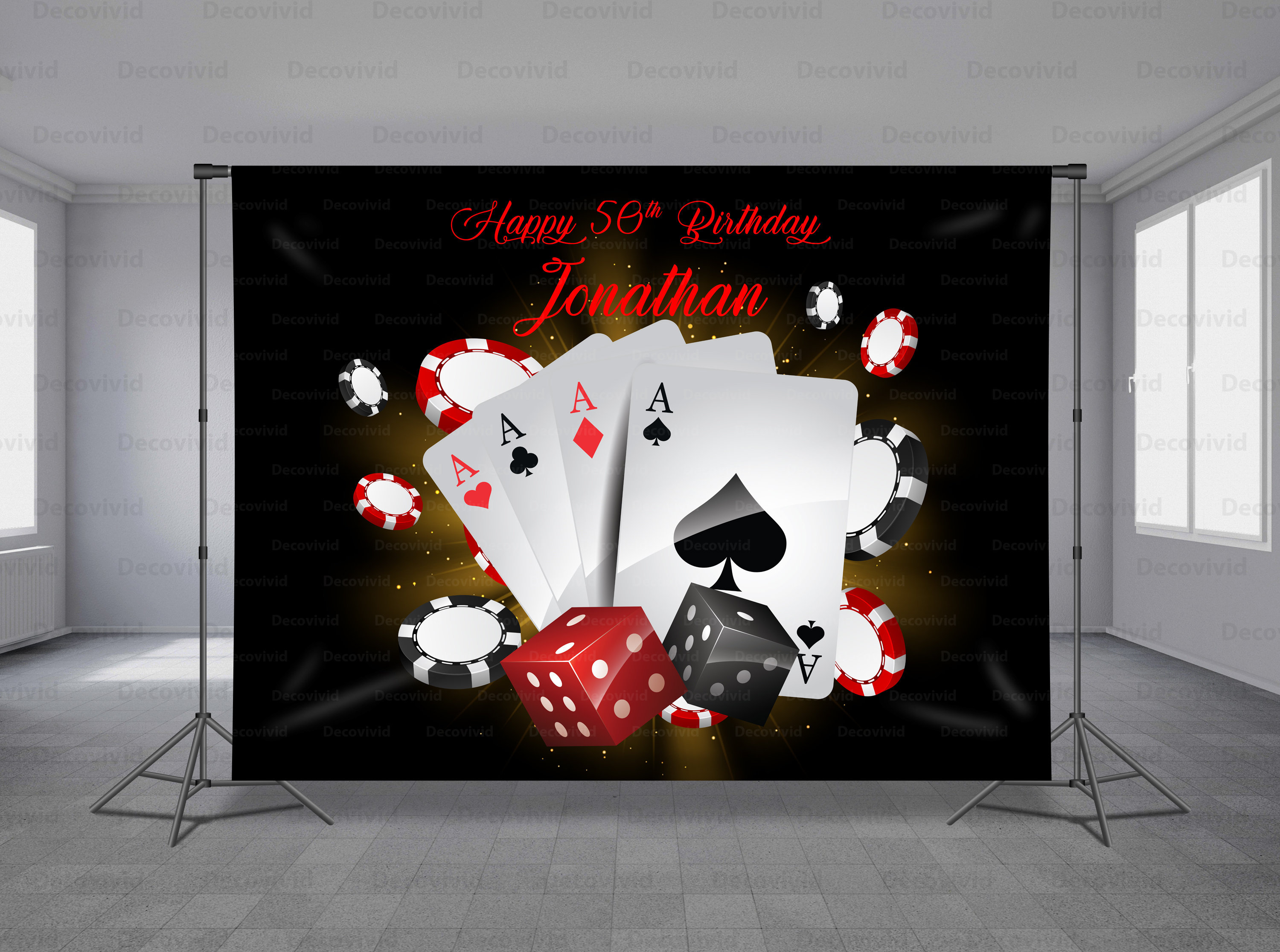 Casino Birthday Backdrop Las Vegas Background Poker Game - Etsy