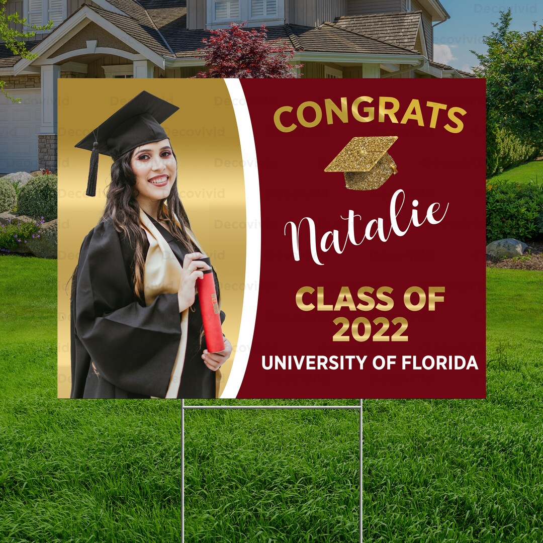 Graduation Photo Yard Sign, Outdoor Sign, Class of 2023, Grad Party