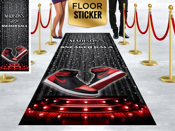 Red Sneaker Ball, Red Carpet, Gala, Champagne Bottle, Shoes Decor, Vinyl  Sticker, Aisle Runner, Floor Decal, Personalized, Girl Boy Theme 