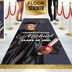 Custom, Graduation Runner, Personalized Aisle Runner, Step And Repeat Vinyl Sticker, Photo Aisle Runner, Floor Decal Sticker