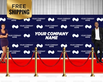 Red Carpet Step and Repeat, Customized Colors Brand, Backdrop Banner, Any Size Banner, Custom Logos, Trade Show Backdrop, Event Photo Booth