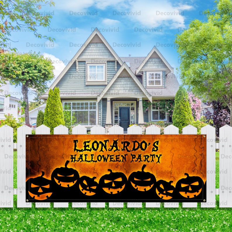 Halloween Party Fence Banner Outdoor Birthday Garage Door Etsy