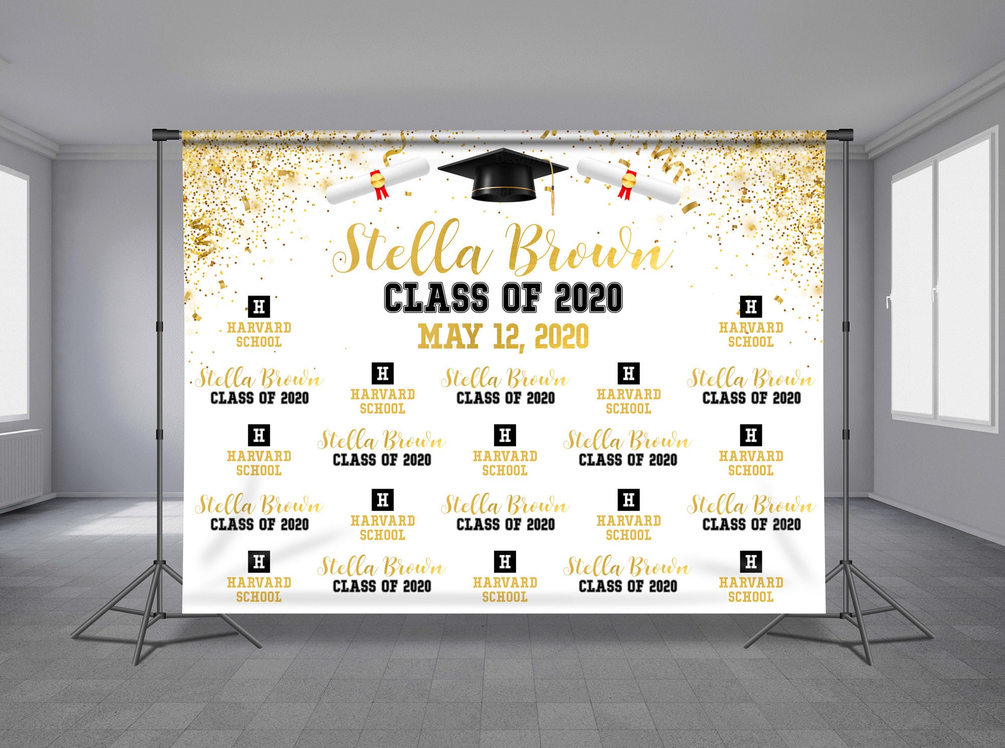 Graduation Step and Repeat Party Backdrop Grad Photo Booth