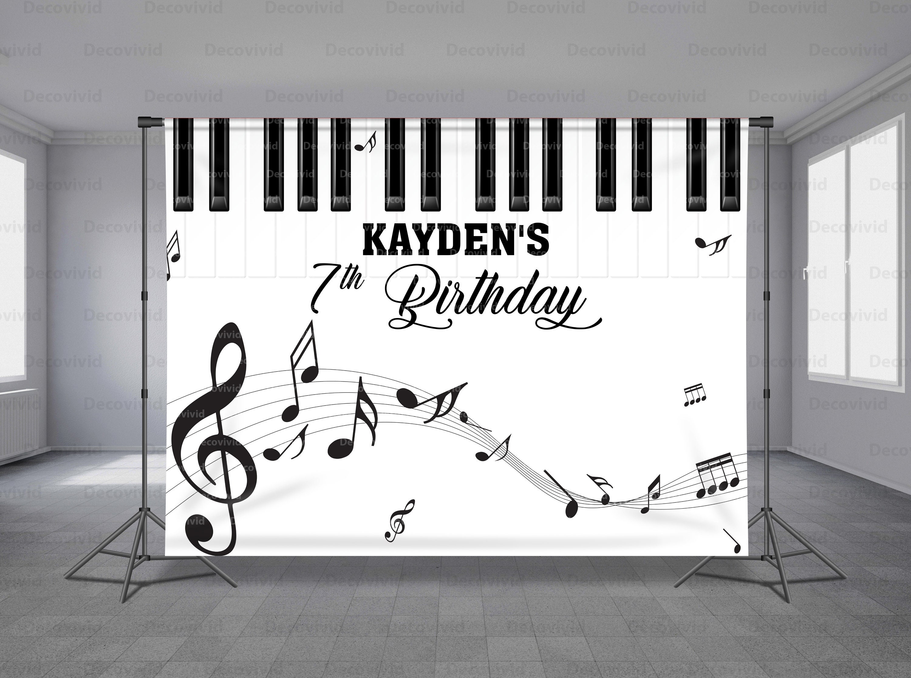 Piano Birthday Backdrop Musical Theme Music Note Background - Etsy