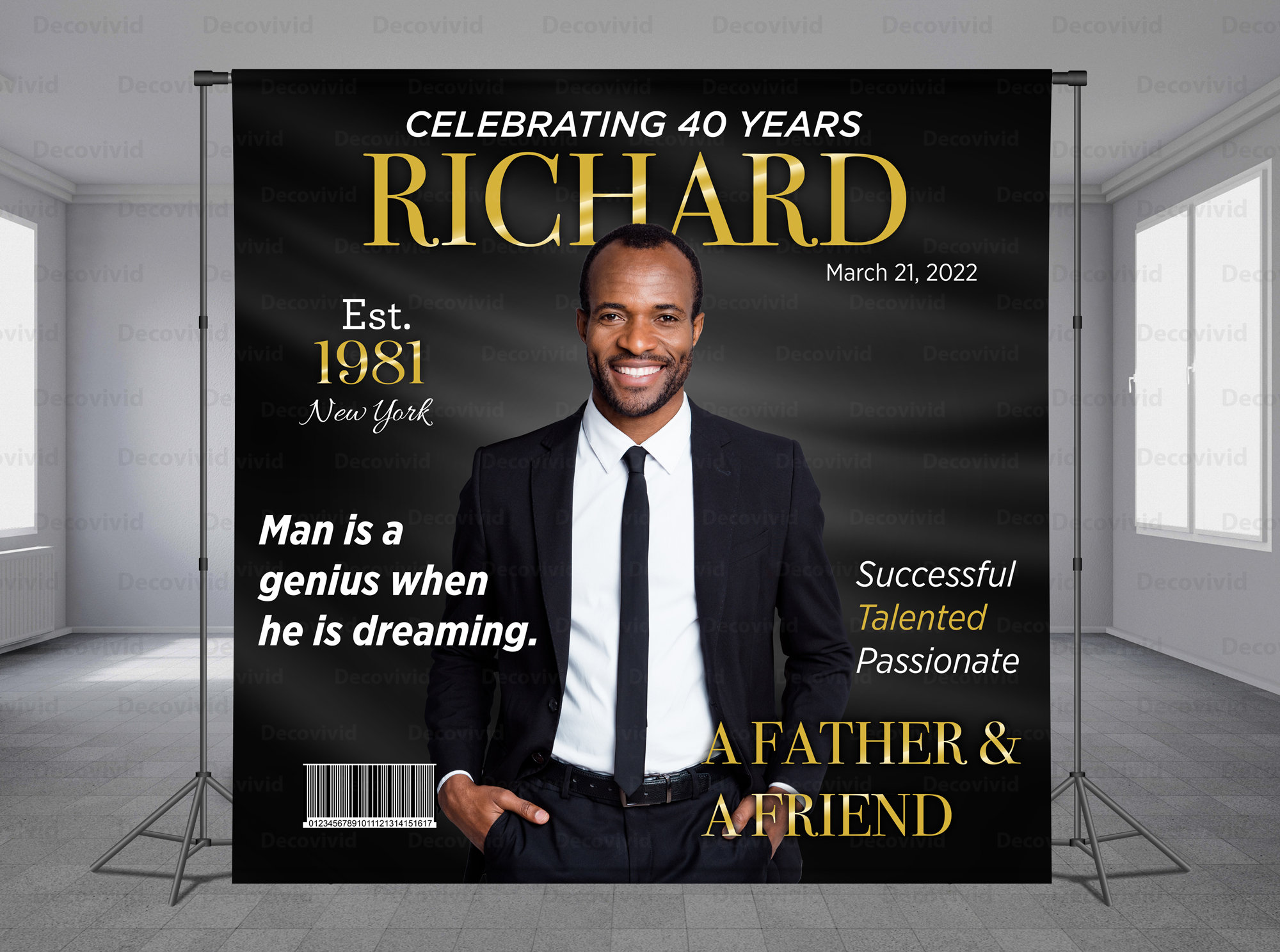 Customized Magazine Backdrop Magazine Cover Birthday Backdrop, Elegant Look, Customized Theme ...
