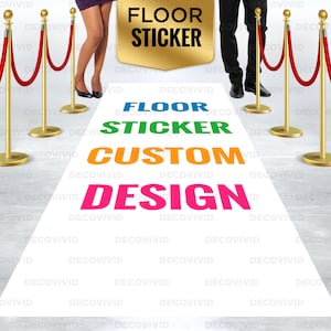 Custom Floor Runner Sticker, Floor Decal, Aisle Runner Sticker, Adhesive vinyl, Red Carpet Sticker, Personalized Aisle Runner