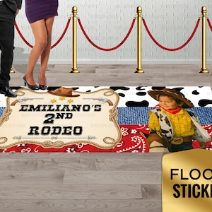 Rodeo Cowboy Floor Decal Sticker, Western Birthday Floor Adhesive, Dance Floor Vinyl Sticker, Removable Floor Sticker, Birthday Photo Party