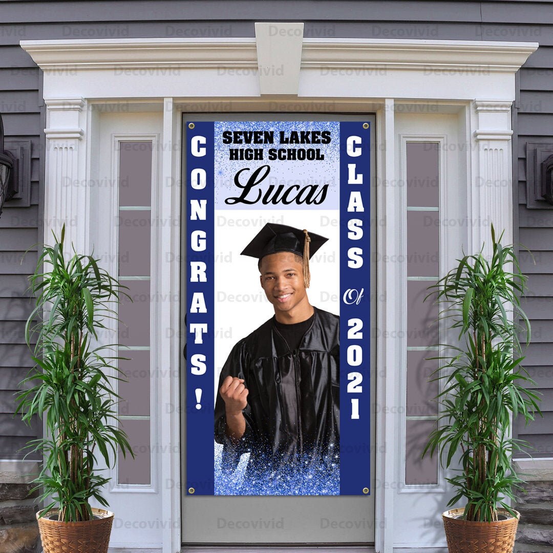 Graduation Front Door Banner, Custom Graduation Event, Class of 2021