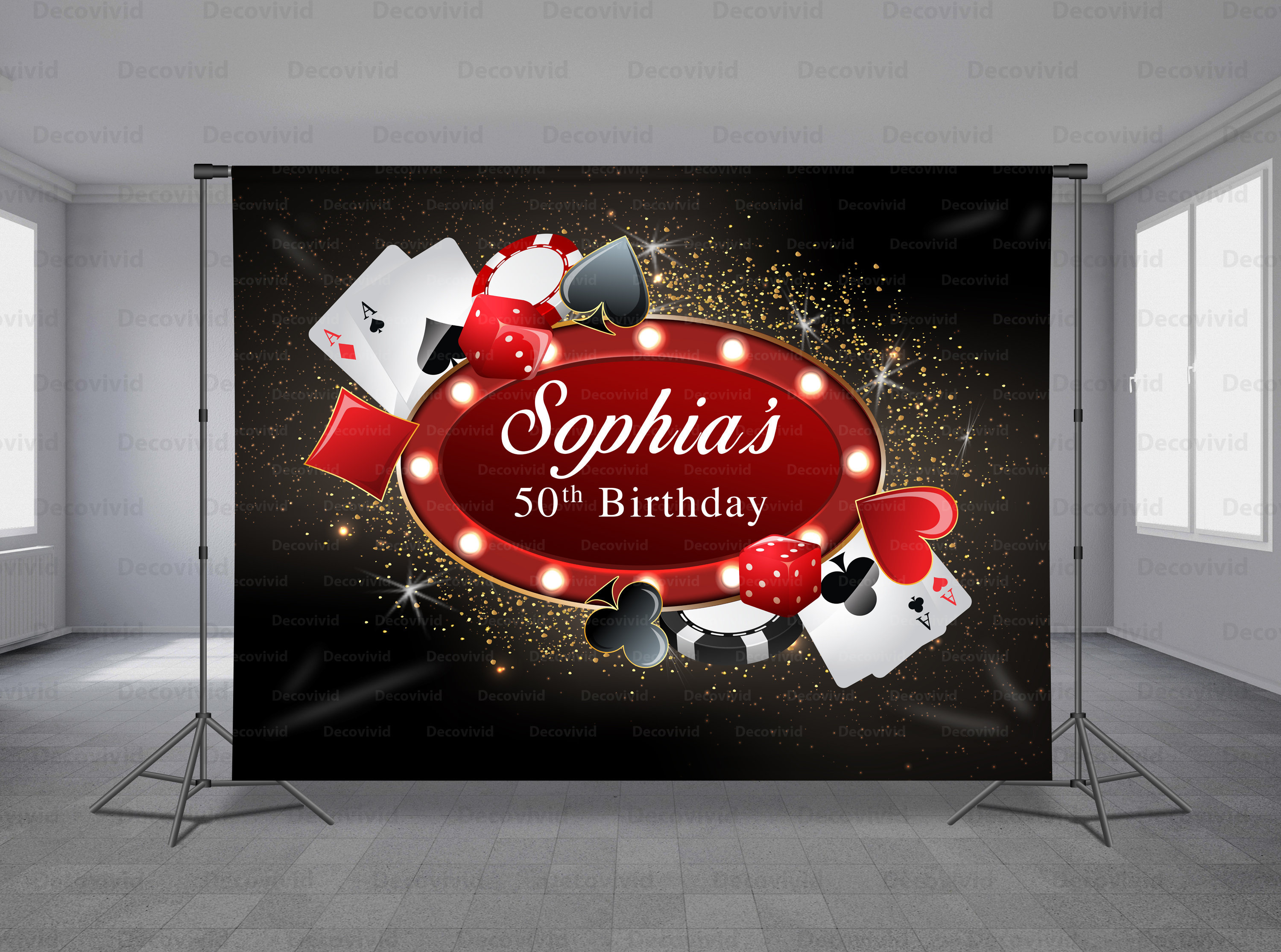 Las Vegas Backdrop Banner Casino Night Birthday Baby Shower Background Las Vegas Themed Birthday Party Baby Shower Decorations Large Size