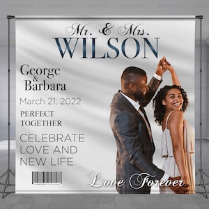 Wedding Magazine Cover Birthday Backdrop, Anniversary, Love Couple, Engagement, Personalized Message, Editable words Quotes, Any Size Banner