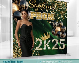2K25 Prom Backdrop, Custom Prom Party Send Off, Add Photo Free, Prom Night Graduation,  Class Of 2025, Personalized Party Decor, Photo Booth