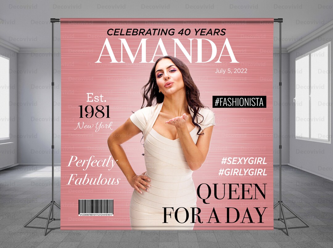 Customized Magazine Backdrop Photo Backdrop, Magazine Cover Birthday Backdrop, Add Free Photo ...