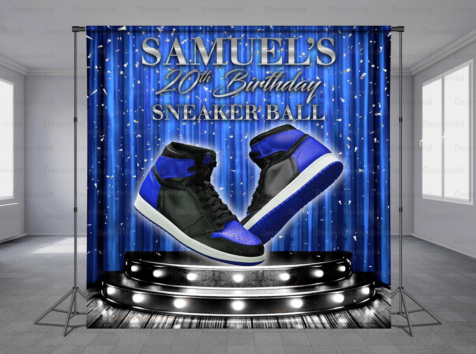 Sneaker Ball Backdrop, Step And Repeat, Sneaker Gala Birthday Banner, Personalized Sneaker, Custom Backdrop, Sweet Sixteen, Vinyl decoration
