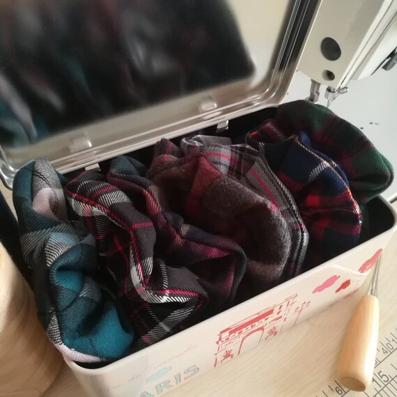 Fascia Pour Cheveux En Tissu Tartan - Noir - Marque Coraline - Neuf Sans étiquette