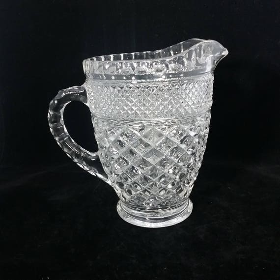 Vintage 1960 S Anchor Hocking Wexford Pattern Pint Pitcher Etsy