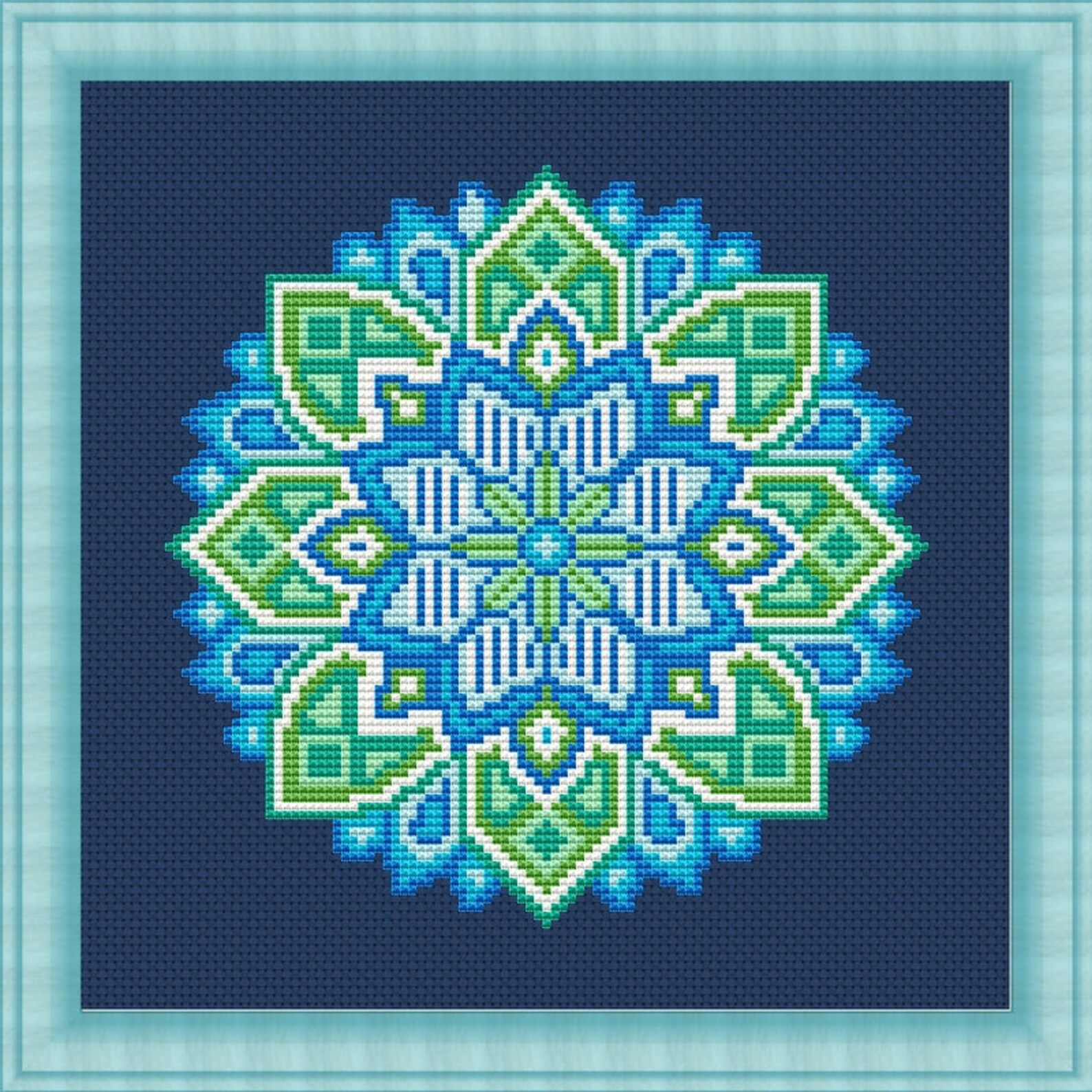 Mandala, Cross Stitch Pattern, Instant Download PDF, Modern Cross