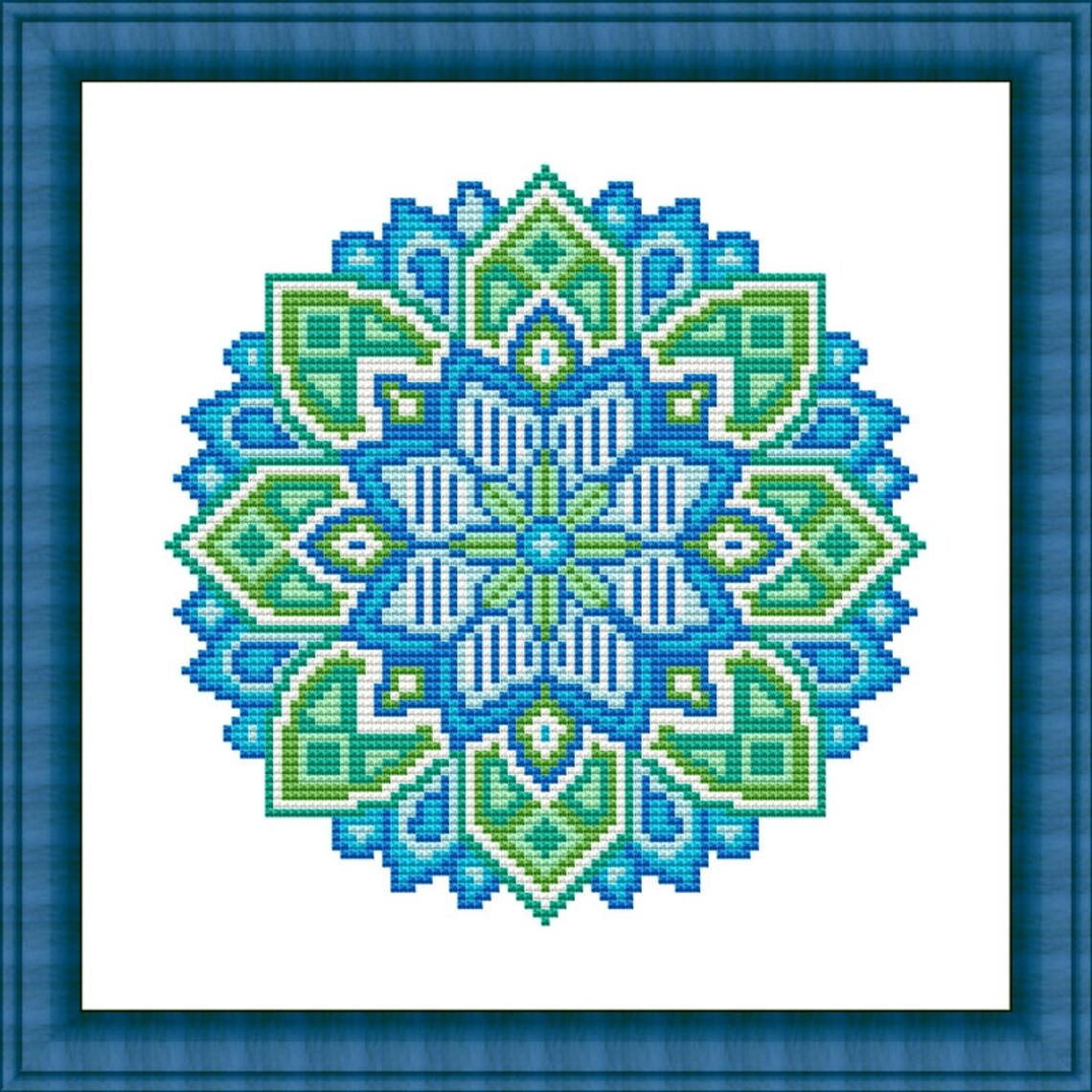 Mandala, Cross Stitch Pattern, Instant Download PDF, Modern Cross